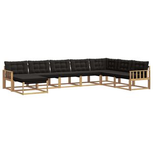vidaXL Conjunto de Sof&aacute;s para Exterior 8 unid. Branco e Preto
