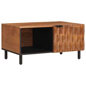 vidaXL Mesa de centro Castanho 80 x 50 x 40 cm Madeira de manga maci&ccedil;a