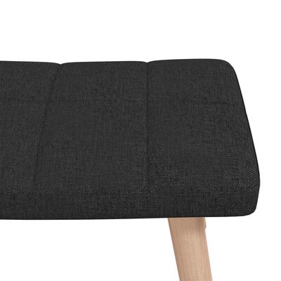 vidaXL Cadeira de baloiço com banco tecido preto