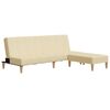 vidaXL Sof&aacute;-cama de 2 lugares com banco tecido cor creme