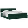vidaXL Estrutura de cama otomana com colch&atilde;o 160x200 cm verde escuro