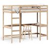 vidaXL Cama alta com secret&aacute;ria 100x200 cm madeira de pinho maci&ccedil;a