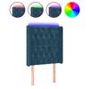 vidaXL Cabeceira cama c/ luzes LED veludo 83x16x118/128 cm azul-escuro