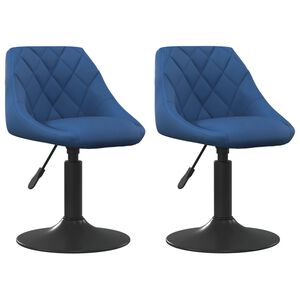 vidaXL Cadeiras de jantar girat&oacute;rias 2 pcs veludo azul