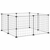 vidaXL Gaiola para animais de estima&ccedil;&atilde;o com 8 pain&eacute;is, preta, 70x70x35 cm, a&ccedil;o