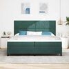 vidaXL Cama Box com colch&atilde;o Verde Escuro 200 x 200 cm tecido