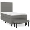 vidaXL Cama com molas/colch&atilde;o 80x200 cm tecido cinzento-escuro