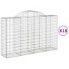 vidaXL Cestos gabi&atilde;o arqueados 18pcs 200x50x120/140 ferro galvanizado