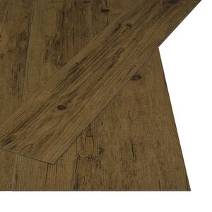 vidaXL Placa de Piso Autoadesiva Marrom Natural 4,46 m&sup2; 32 unid. PVC