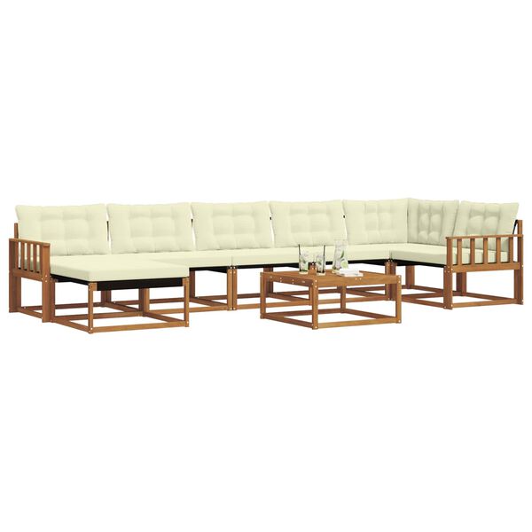 vidaXL Conjunto de Sof&aacute;s para Exterior 22 pcs Natural e Creme