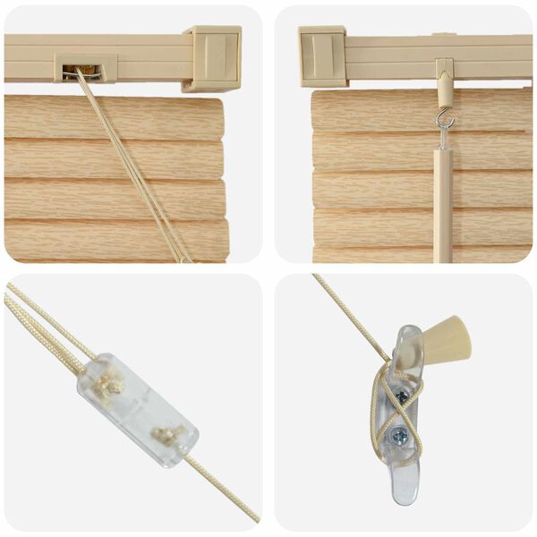 vidaXL Cortina Veneziana Marrom Claro com Padr&atilde;o 213 x 50 cm PVC