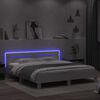 vidaXL Estrutura de cama com cabeceira e luzes LED 200x200 cm branco