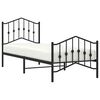 vidaXL Estrutura de cama com cabeceira e pés 80x200 cm metal preto