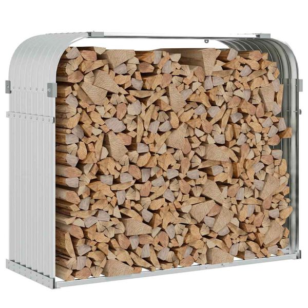 vidaXL Suporte de lenha 120x45x100 cm a&ccedil;o galvanizado prateado