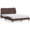 vidaXL Estrutura de cama sem colch&atilde;o Hvar couro artificial 140x190cm castanho