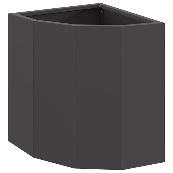 vidaXL Vaso de Canto Preto 30 x 30 x 35 cm A&ccedil;o
