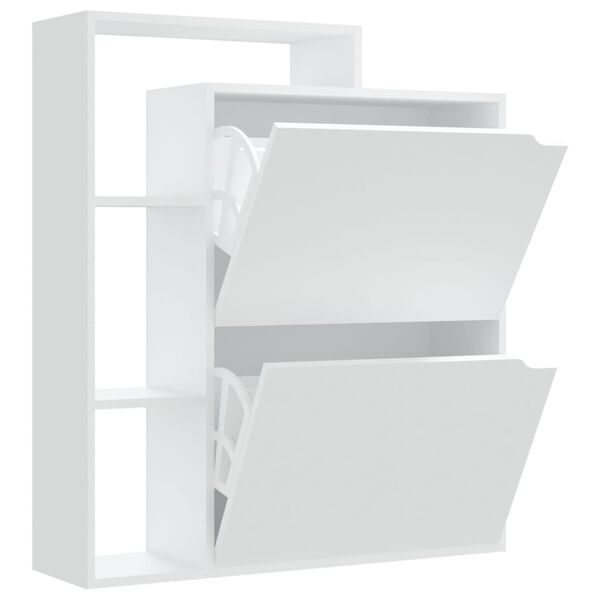 vidaXL Sapateira 79,5x24x90,5 cm contraplacado branco