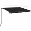 vidaXL Toldo retr&aacute;til manual com LED 3,5x2,5 m antracite