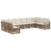 vidaXL Conjunto de Sof&aacute; de Jardim 10 unid. Bege vime PE