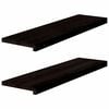 vidaXL Tapetes de escada 2 pcs 90x30x2 cm carvalho castanho-preto