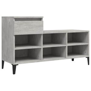 vidaXL Sapateira 102x36x60 cm derivados de madeira cinzento cimento