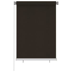 vidaXL Estore de rolo para exterior 105 cm (L) x 140 cm (A) castanho HDPE