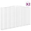 vidaXL Cestos gabi&atilde;o arqueados 2pcs 400x30x220/240cm ferro galvanizado