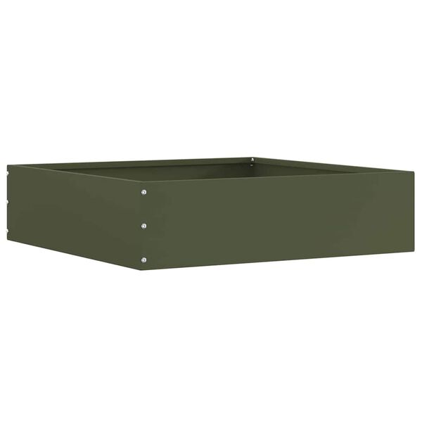 vidaXL Acabamento para Gramado Verde-oliva 50 x 50 x 13 cm A&ccedil;o