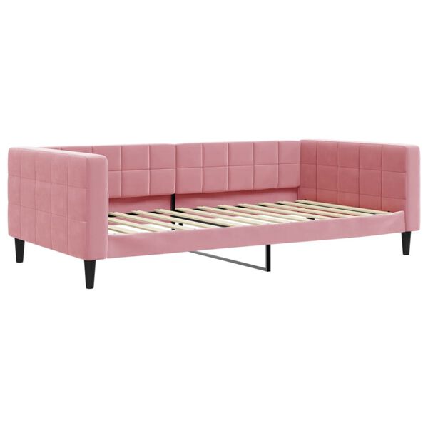 vidaXL Sof&aacute;-cama 100x200 cm veludo rosa