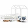 vidaXL Conj. de sof&aacute;-cama c/ telhado 80x200 cm pinho maci&ccedil;o branco