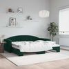 vidaXL Sof&aacute;-cama com gavet&atilde;o 90x200 cm veludo verde-escuro