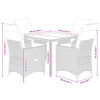 vidaXL 5 pcs conjunto de jantar p/ jardim c/ almofad&otilde;es vime PE cinza