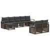 vidaXL Conjunto de Sof&aacute; de Jardim 9 unid. 9 lugar Cinzento vime PE