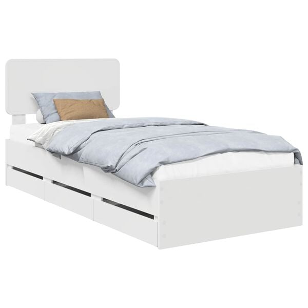 vidaXL Estrutura da Cama Branco 100 x 200 cm Madeira engenheirada