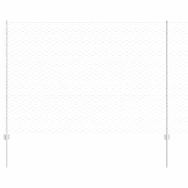 vidaXL Cerca com Poste Prateado 1,5 x 100 m A&ccedil;o