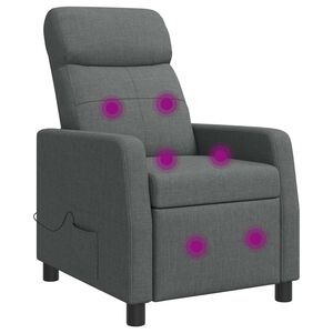 vidaXL Recliner de Massagem Cinzento-Escuro Tecido