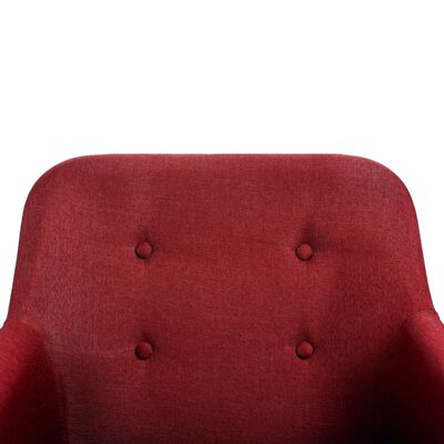 vidaXL Cadeiras jantar 2 pcs tecido vermelho tinto e carvalho maciço