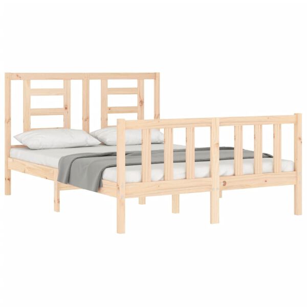 vidaXL Cama sem colchão 140x190 cm madeira de pinho maciça