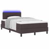 vidaXL Cama Box com colch&atilde;o com led Marrom Escuro 120 x 190 cm tecido