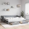 vidaXL Sofá-cama c/ gavetão e gavetas 90x200 cm tecido cinzento-claro