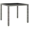 vidaXL Mesa de jardim 90x90x75 cm vime PE cinzento