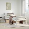 vidaXL Cama com estante sem colch&atilde;o 90x190 cm pinho maci&ccedil;o branco