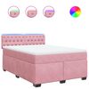 vidaXL Cama com molas/colch&atilde;o 140x190 cm veludo rosa