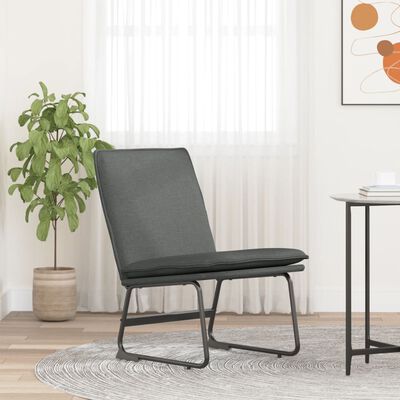 vidaXL Cadeira lounge 52x75x76 cm tecido cinzento-escuro