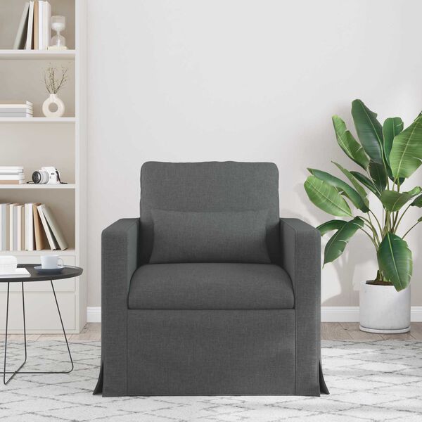 vidaXL Sof&aacute; Cinza Escuro Dimens&otilde;es gerais: 78 x 78 x 80 cm (L x P x A)