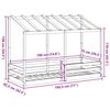 vidaXL Cama infantil com telhado 75x190 cm madeira de pinho maci&ccedil;a