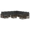 vidaXL Conjunto de Sof&aacute; de Jardim 12 pcs Cinza e Cinza Escuro vime PE
