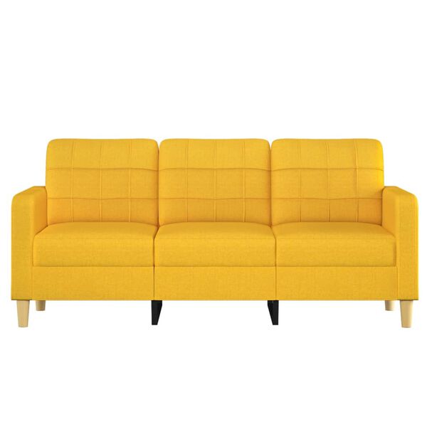 vidaXL Sof&aacute; de 3 lugares 180 cm tecido amarelo-claro