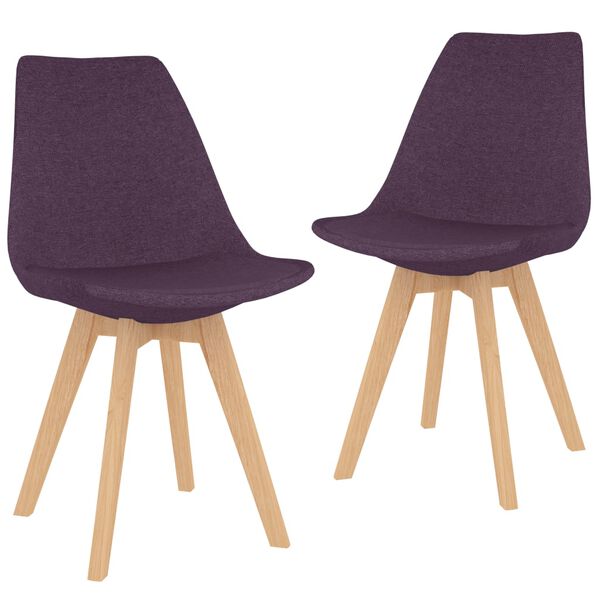 vidaXL Cadeiras de jantar 2 pcs tecido roxo