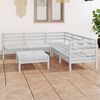 vidaXL 6 pcs conjunto lounge de jardim pinho maci&ccedil;o branco